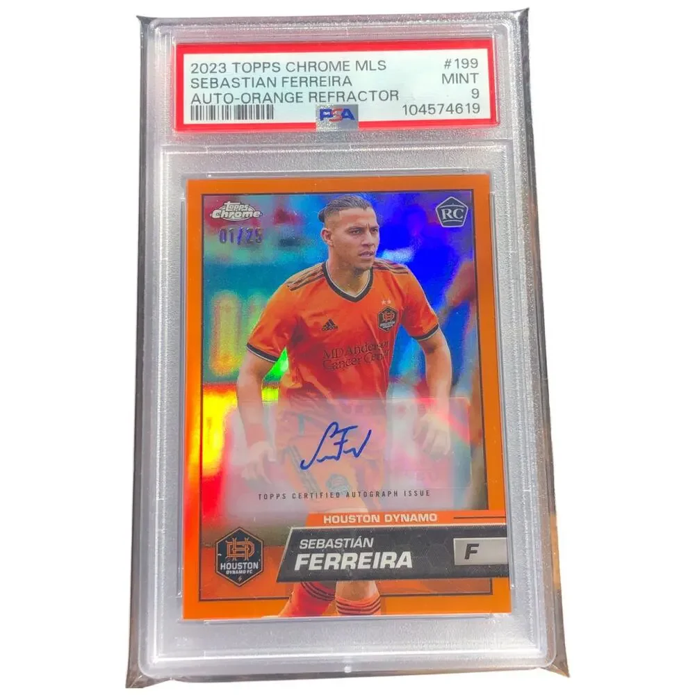 2023 Topps Chrome MLS Autos Orange Refractor #199 Sebastián Ferreira /25 PSA 9